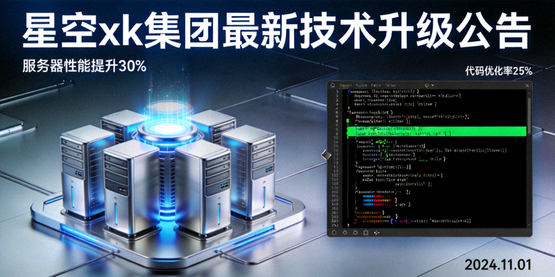 星空xk集团最新技术升级公告 - 服务器与代码界面
